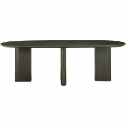 Ovale Eettafel Durban 220 x 95 cm met verstelbare poten Eiken - Bruin - Loft24.nl