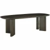 Ovale Eettafel Durban 220 x 95 cm met verstelbare poten Eiken - Zwart - Loft24.nl