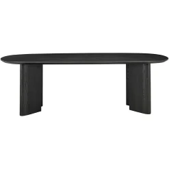 Ovale Eettafel Durban 220 x 95 cm met verstelbare poten Eiken - Zwart - Loft24.nl