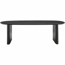 Ovale Eettafel Durban 220 x 95 cm met verstelbare poten Eiken - Zwart - Loft24.nl
