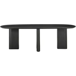 Ovale Eettafel Durban 220 x 95 cm met verstelbare poten Eiken - Zwart - Loft24.nl