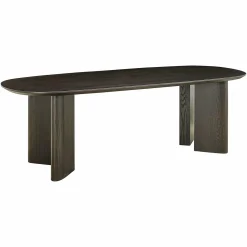 Ovale Eettafel Durban 300 x 100 cm met verstelbare poten Eiken - Zwart - Loft24.nl