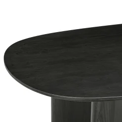 Ovale Eettafel Durban 250 x 100 cm met verstelbare poten Eiken - Zwart - Loft24.nl