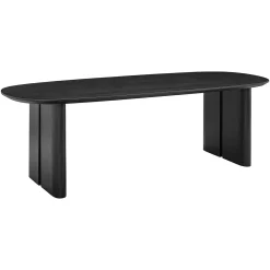 Ovale Eettafel Durban 250 x 100 cm met verstelbare poten Eiken - Zwart - Loft24.nl