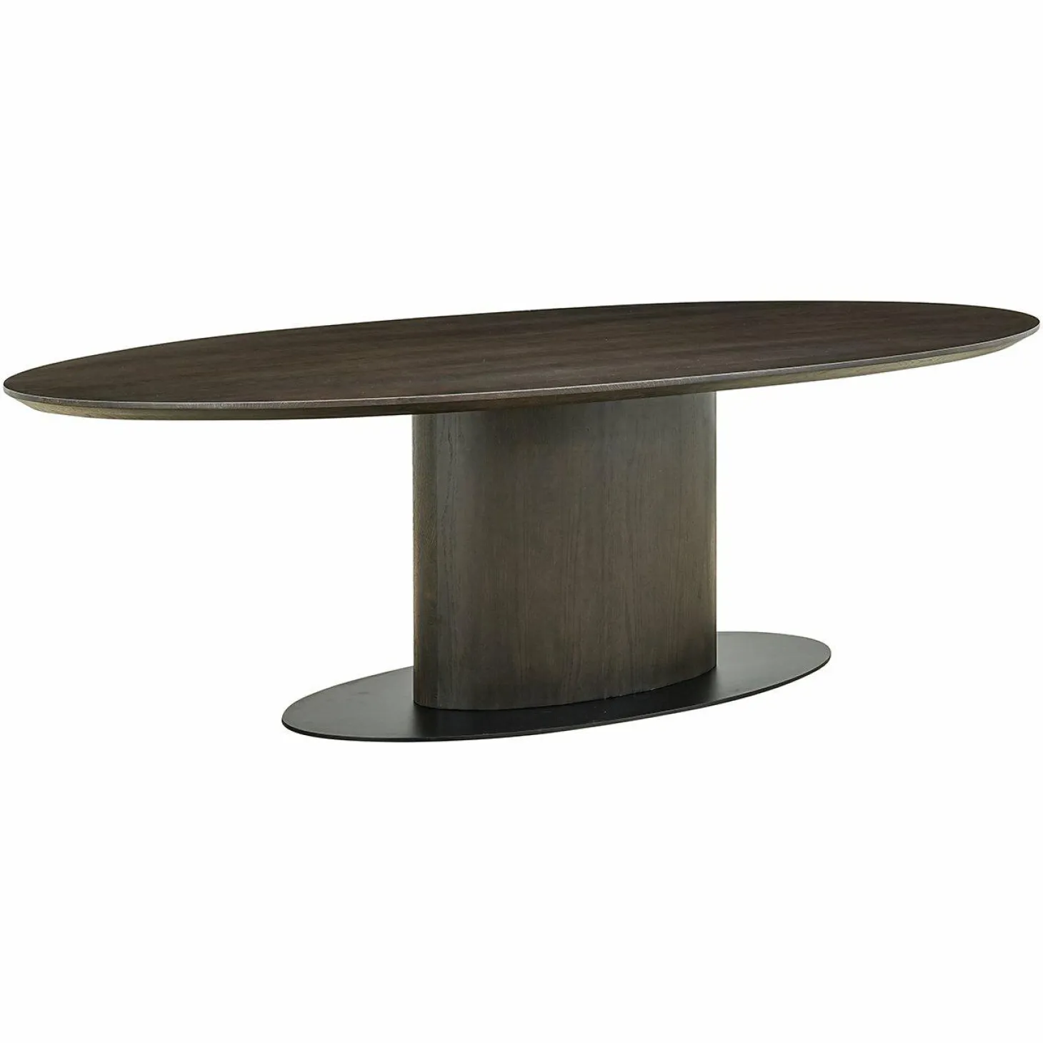 Ovale Eettafel Gordon Eiken 240 x 110 cm - Bruin - Loft24.nl
