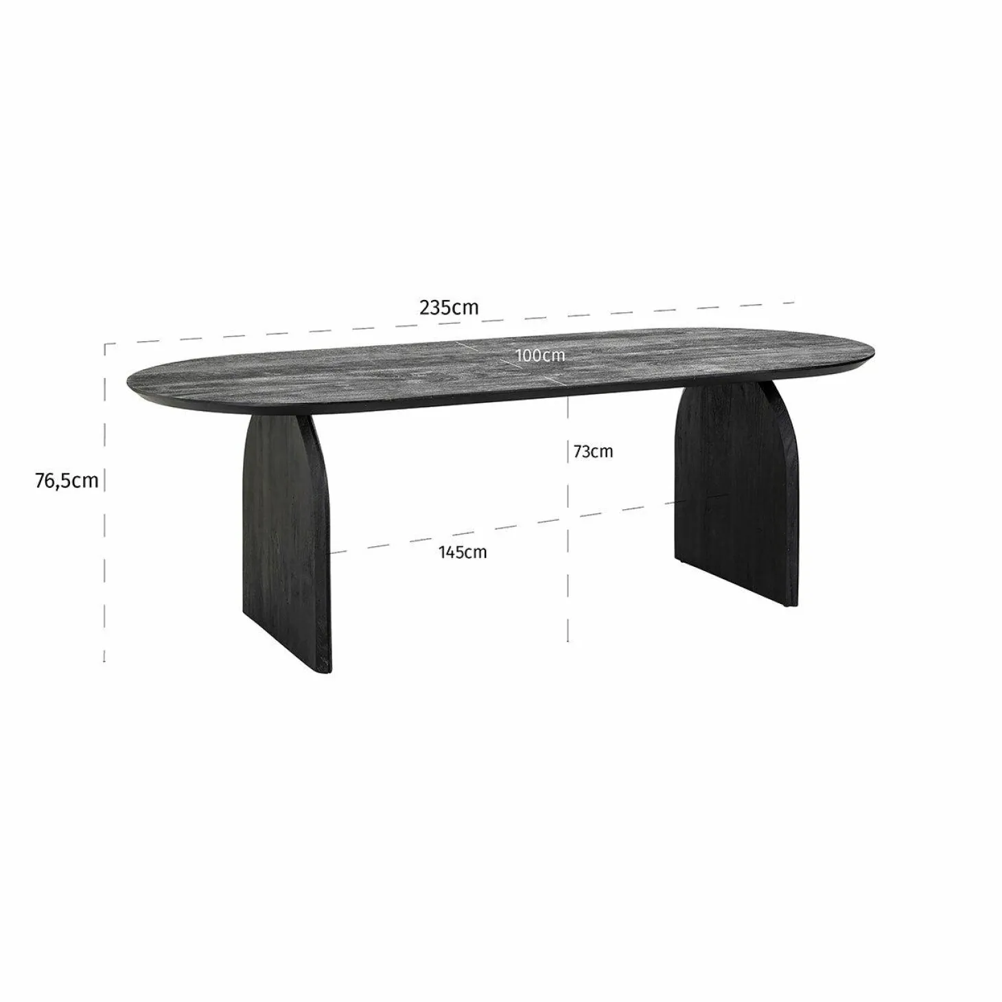 Ovale Eettafel Hudson 235 x 100 cm - Mangohout - Loft24.nl