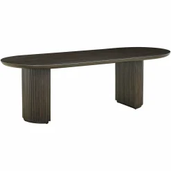 Ovale Eettafel Kingston Eiken 280 x 100 cm - Bruin - Loft24.nl