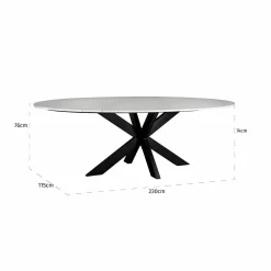 Ovale Eettafel Lexington 230 x 115 cm - Wit - Loft24.nl