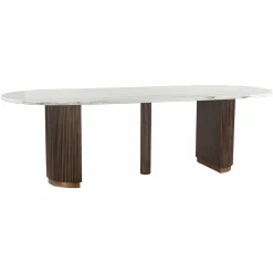 Ovale Eettafel Mayfield Marmer 250 x 100 cm - Bruin - Loft24.nl