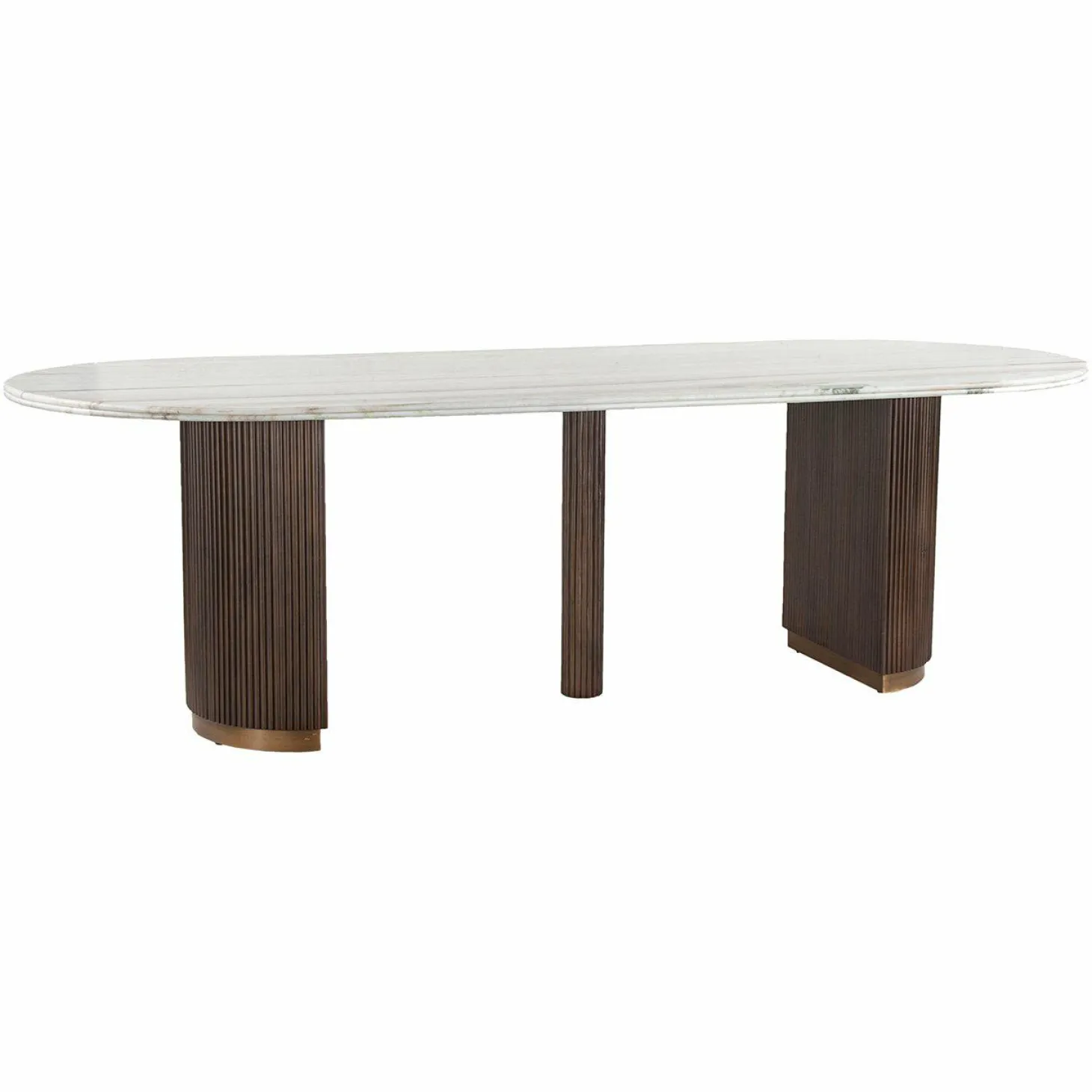 Ovale Eettafel Mayfield Marmer 250 x 100 cm - Bruin - Loft24.nl