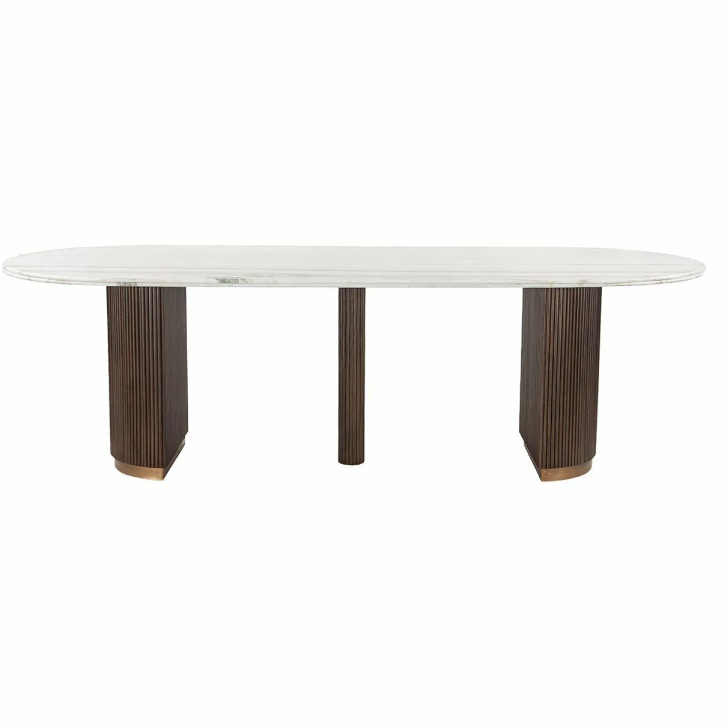 Ovale Eettafel Mayfield Marmer 250 x 100 cm - Bruin - Loft24.nl
