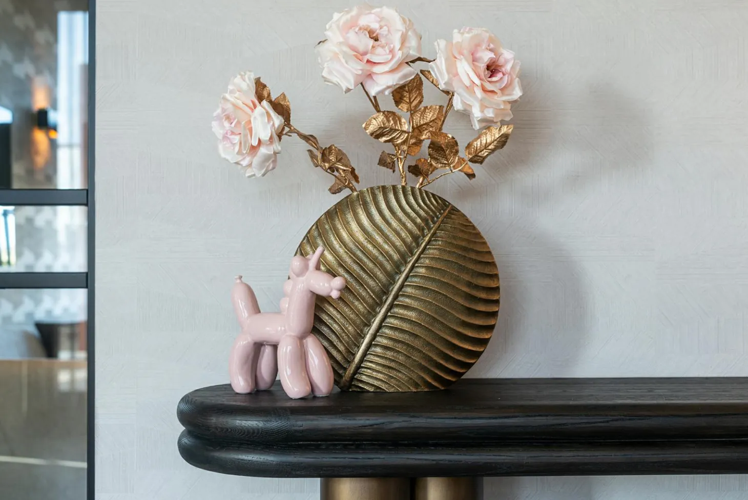 Ovale Sidetable Macaron 160 cm - Zwart rustiek - Loft24.nl