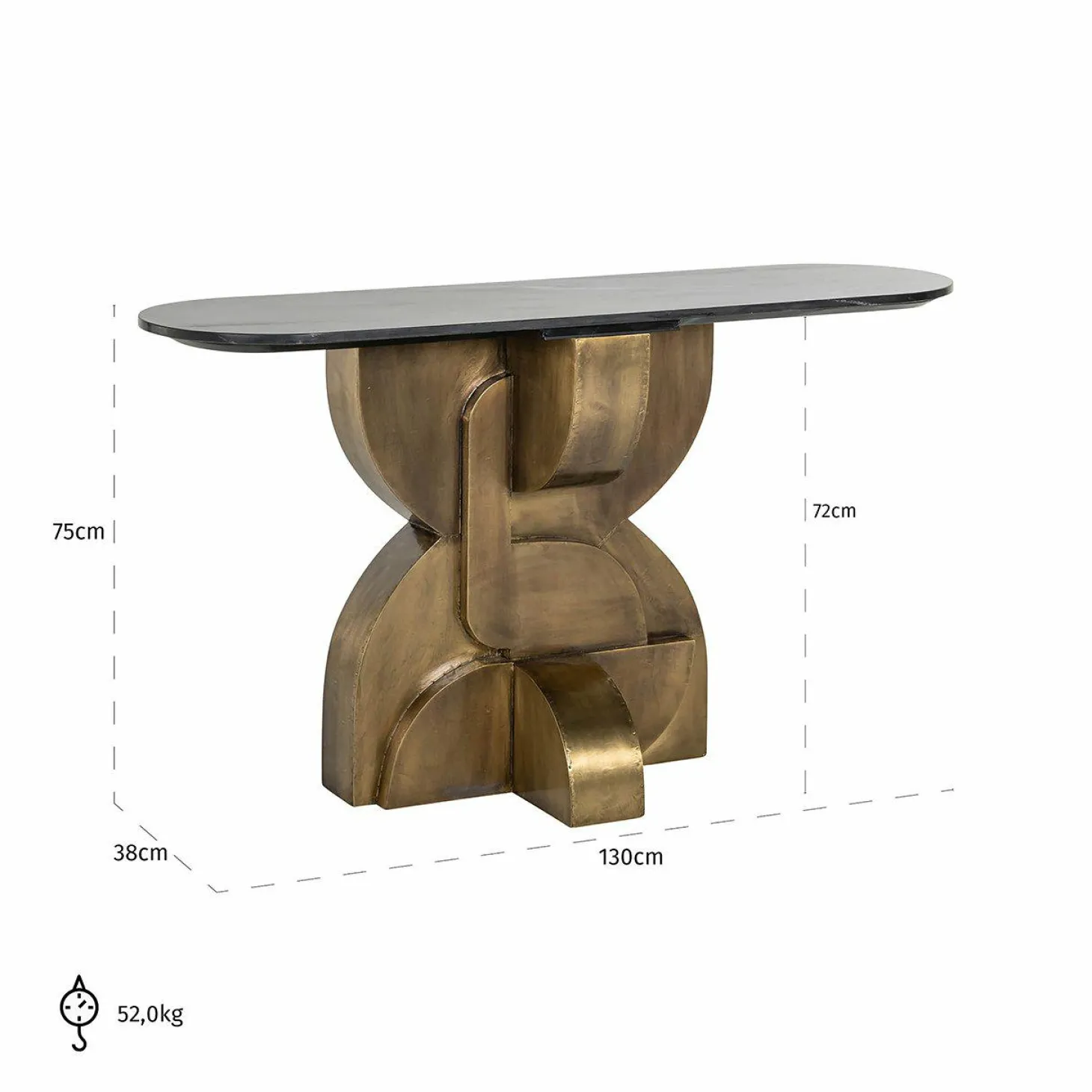 Ovale Sidetable Maddox Marmer - 130 cm - Loft24.nl