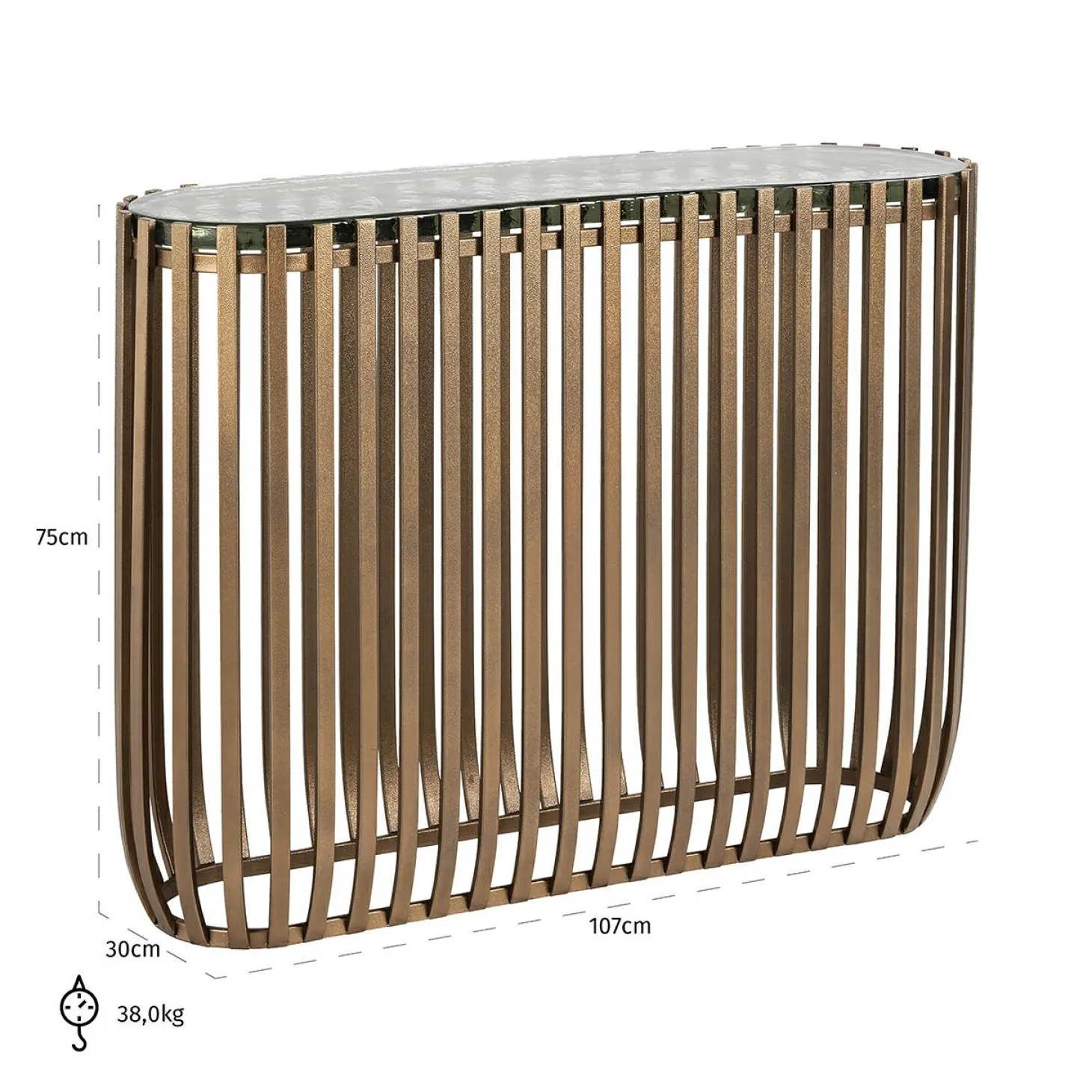 Ovale Sidetable Volante 107 cm - Goud - Loft24.nl