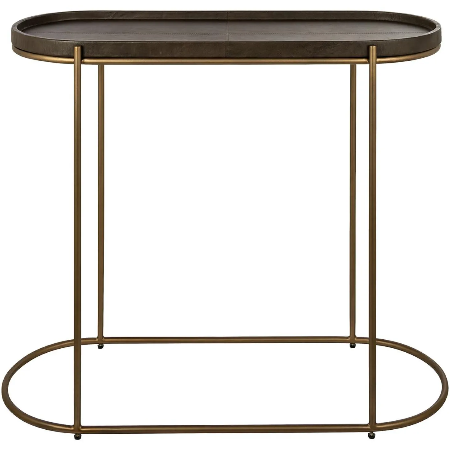 Ovale Sidetable Zillon Leder - 97 cm - Loft24.nl
