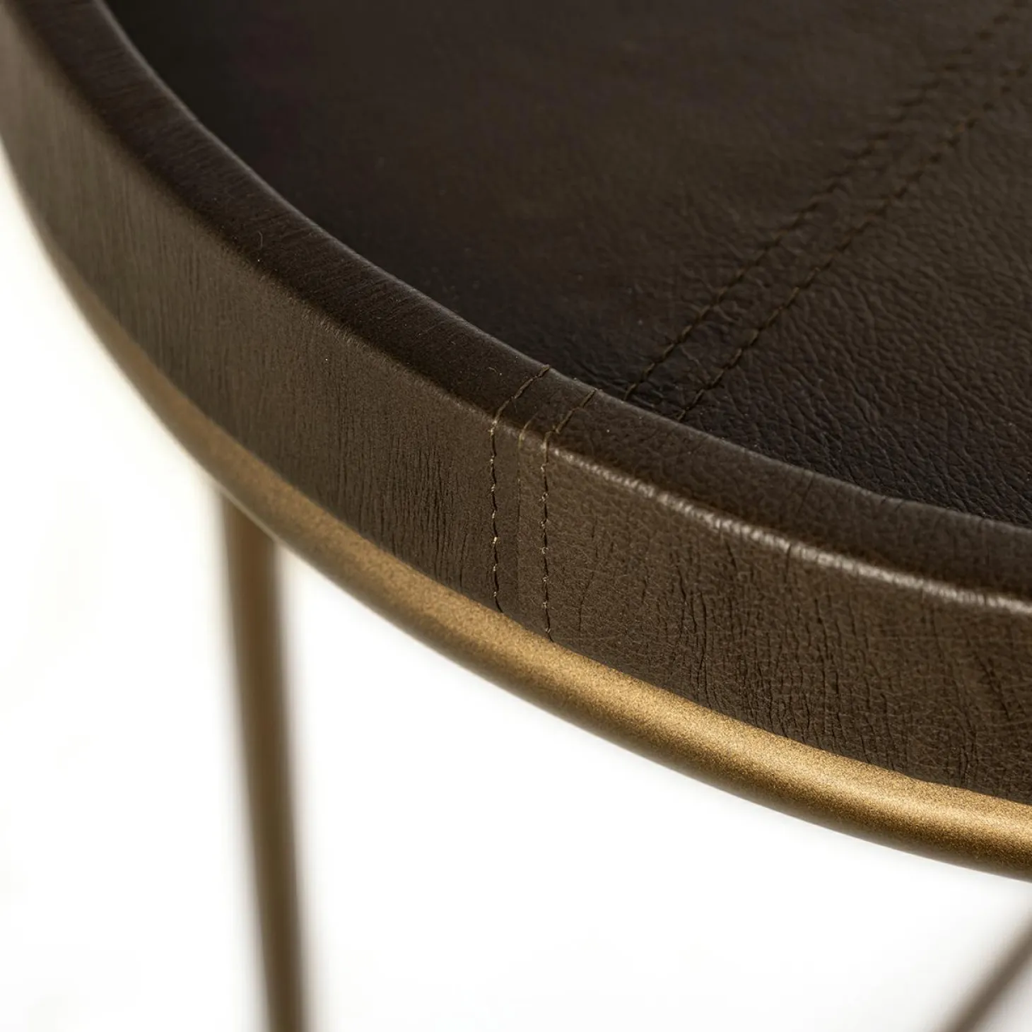 Ovale Sidetable Zillon Leder - 97 cm - Loft24.nl