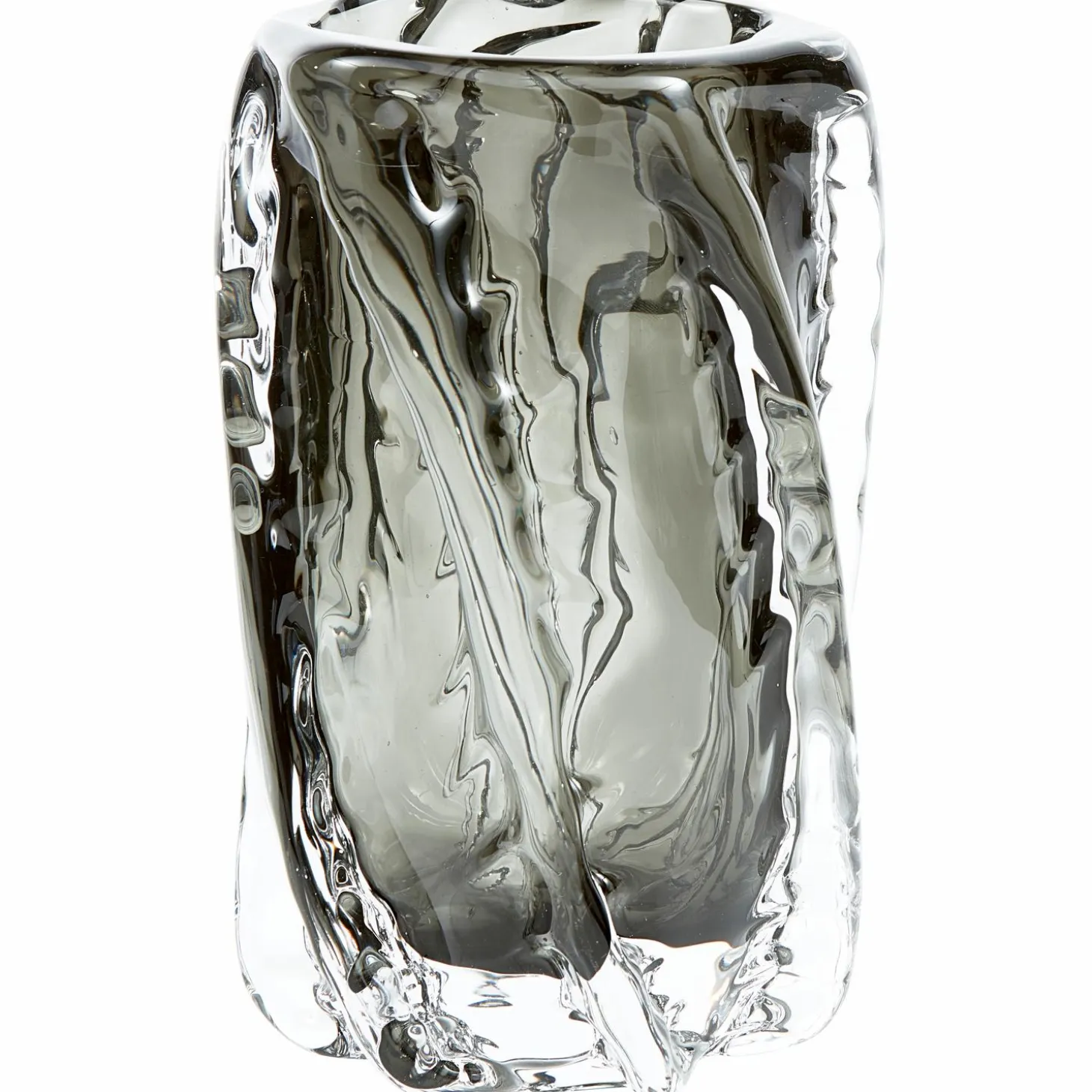 Paragon handgevormde vaas glas antraciet 21x13cm - Loft24.nl