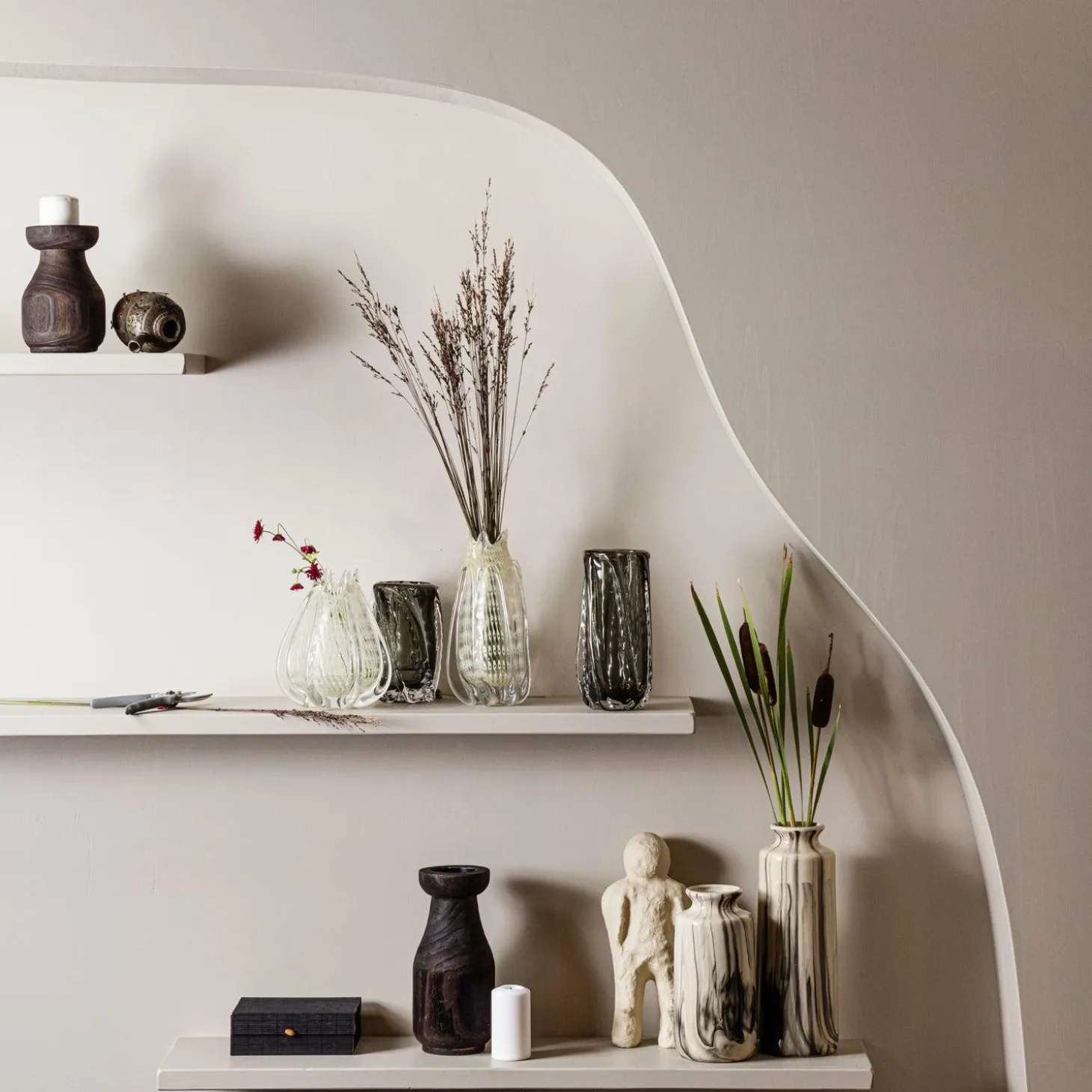Paragon handgevormde vaas glas antraciet 21x13cm - Loft24.nl