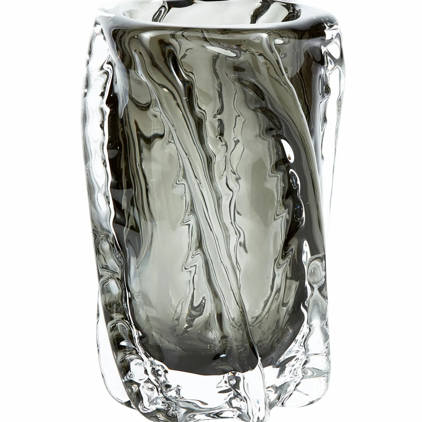 Paragon handgevormde vaas glas antraciet 21x13cm - Loft24.nl