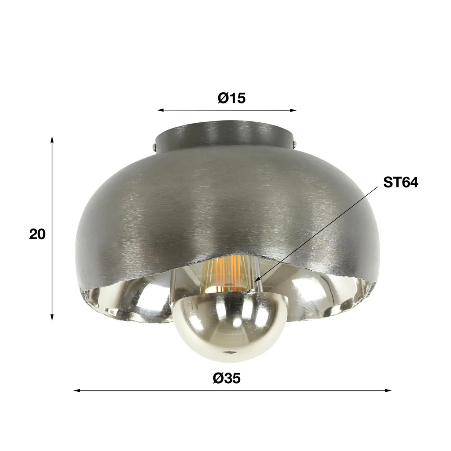 Plafondlamp Mirror - Ø35cm - Loft24.nl