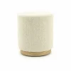 Poef Avah Bouclé 41cm - Beige - Loft24.nl