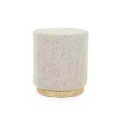 Poef Avah Bouclé 41cm - Taupe - Loft24.nl