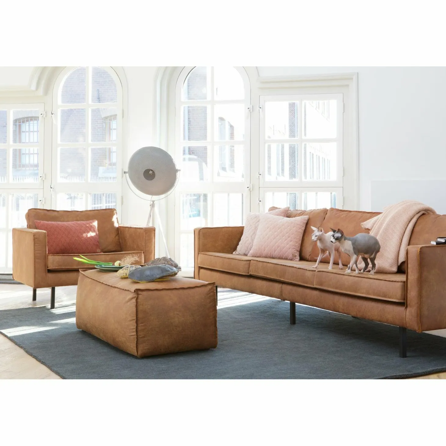 Poef Rodeo 43x120x60 Cognac - Loft24.nl