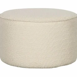 Poef Sara Laag Bouclé Crème 36xO60 - Loft24.nl