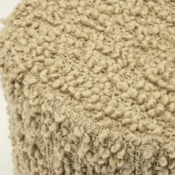 Poef Vista Grof Bouclé 40 x 40 cm - Beige - Loft24.nl