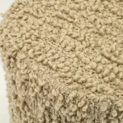 Poef Vista Grof Bouclé 60 x 60 cm - Beige - Loft24.nl