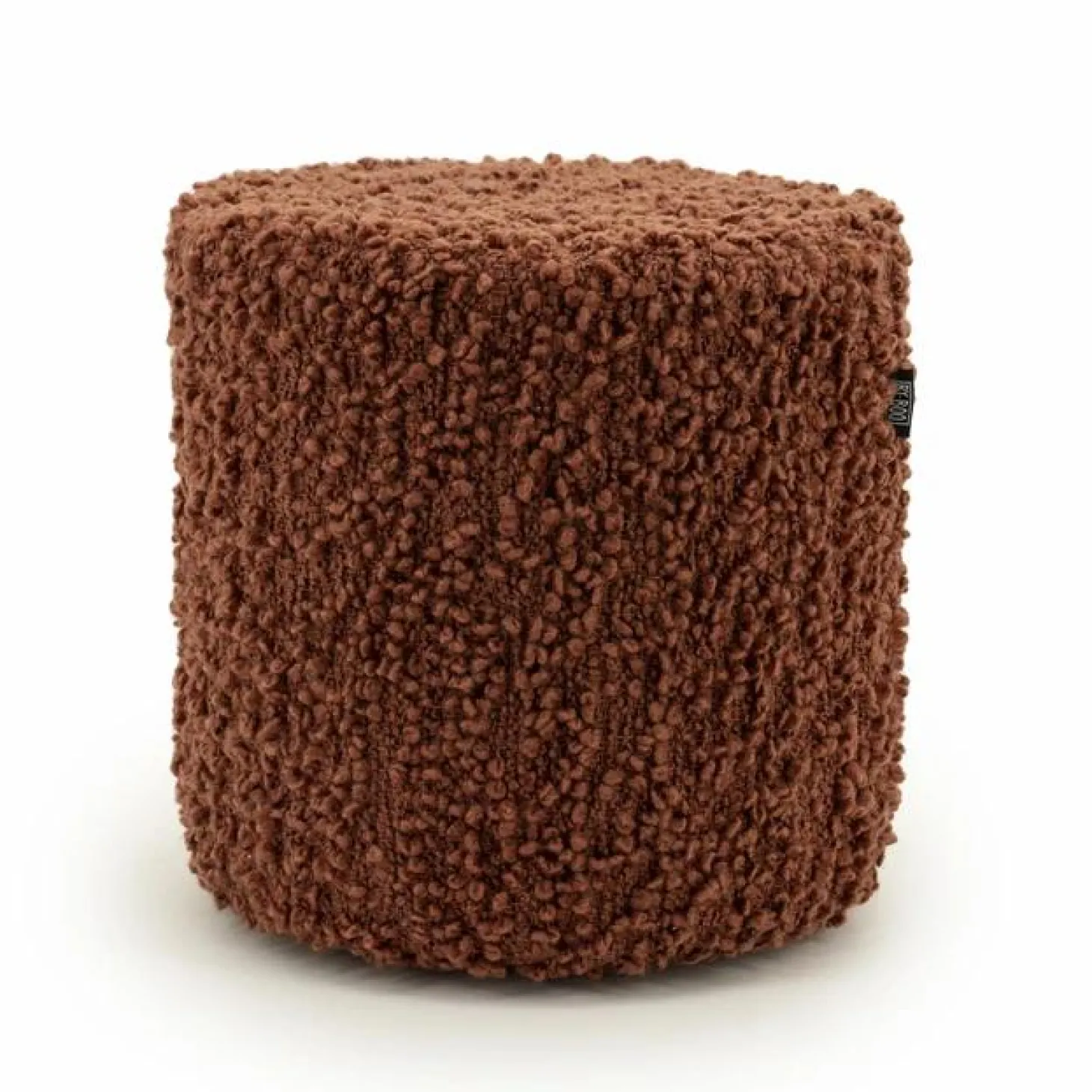 Poef Vista Grof Bouclé 40 x 40 cm - Terracotta - Loft24.nl