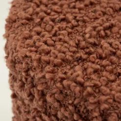 Poef Vista Grof Bouclé 40 x 40 cm - Terracotta - Loft24.nl