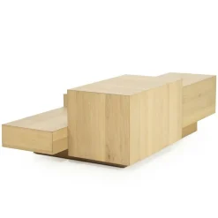 Rechte Salontafel Quinten - naturel 140 x 75 cm - Loft24.nl