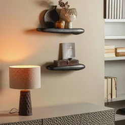 Rock wandplank aluminium zwart 7x60x13cm - Loft24.nl