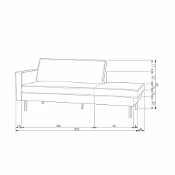 Rodeo daybed left velvet teal - Loft24.nl
