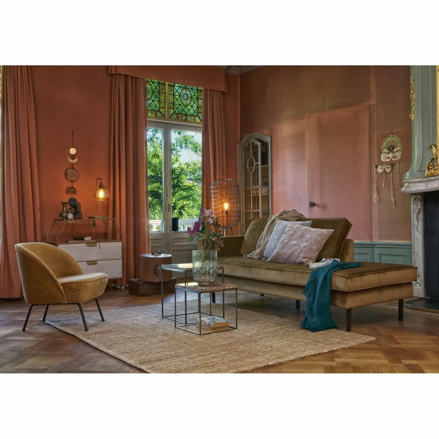 Rodeo daybed right velvet honinggeel - Loft24.nl