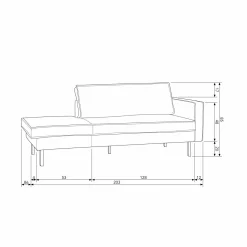 Rodeo daybed right velvet teal - Loft24.nl