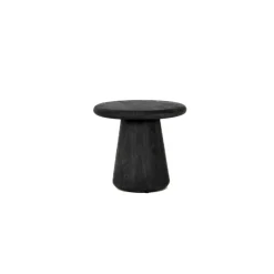 Ronde Bijzettafel Asti Mangohout kleur Zwart - Loft24.nl