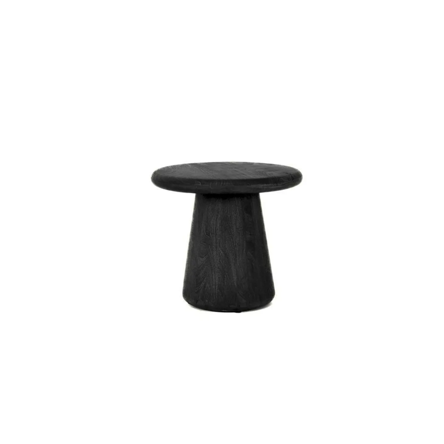 Ronde Bijzettafel Asti Mangohout kleur Zwart - Loft24.nl