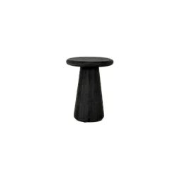 Ronde Bijzettafel Asti Mangohout - Zwart - Loft24.nl