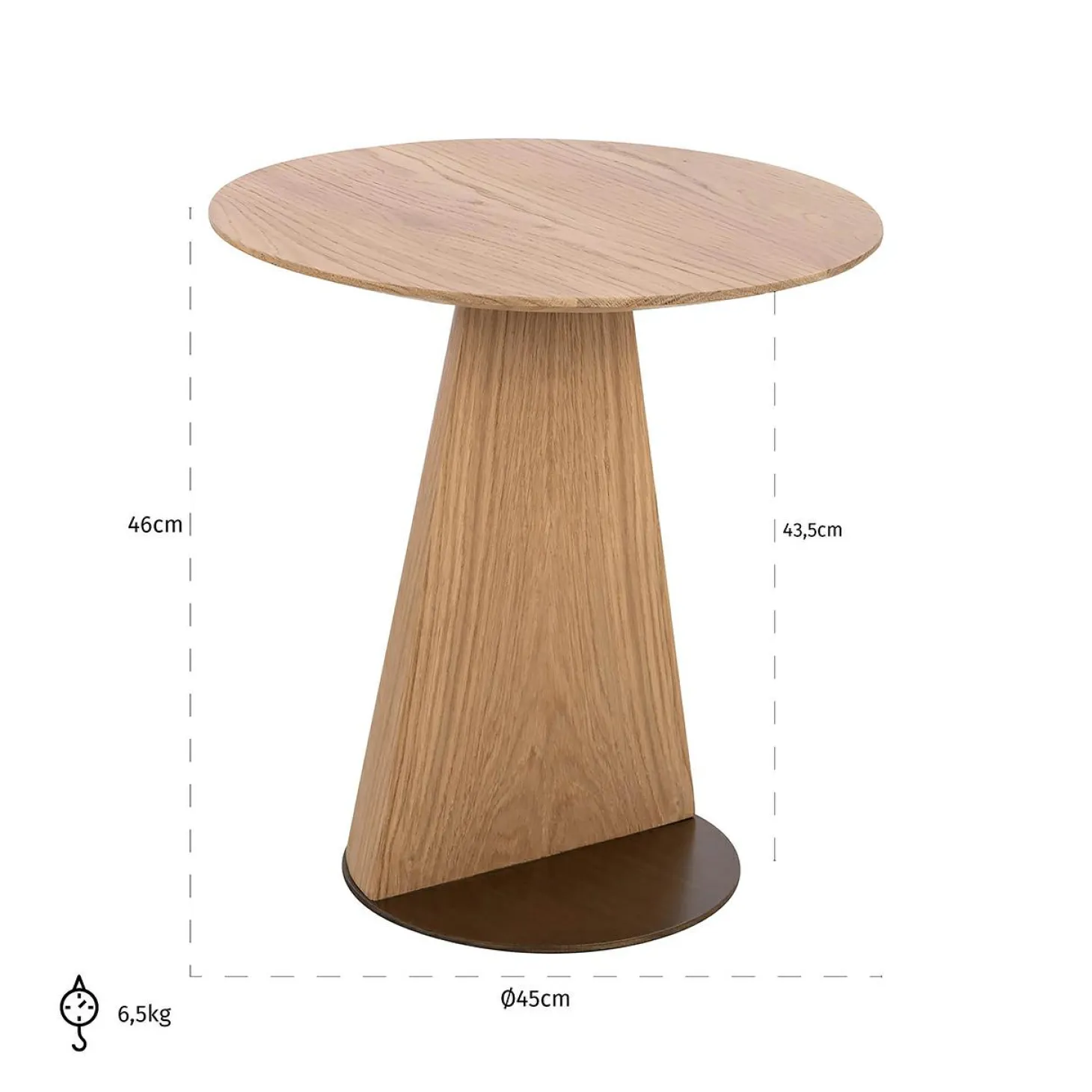 Ronde Bijzettafel Belfort Ø45 cm - Naturel - Loft24.nl