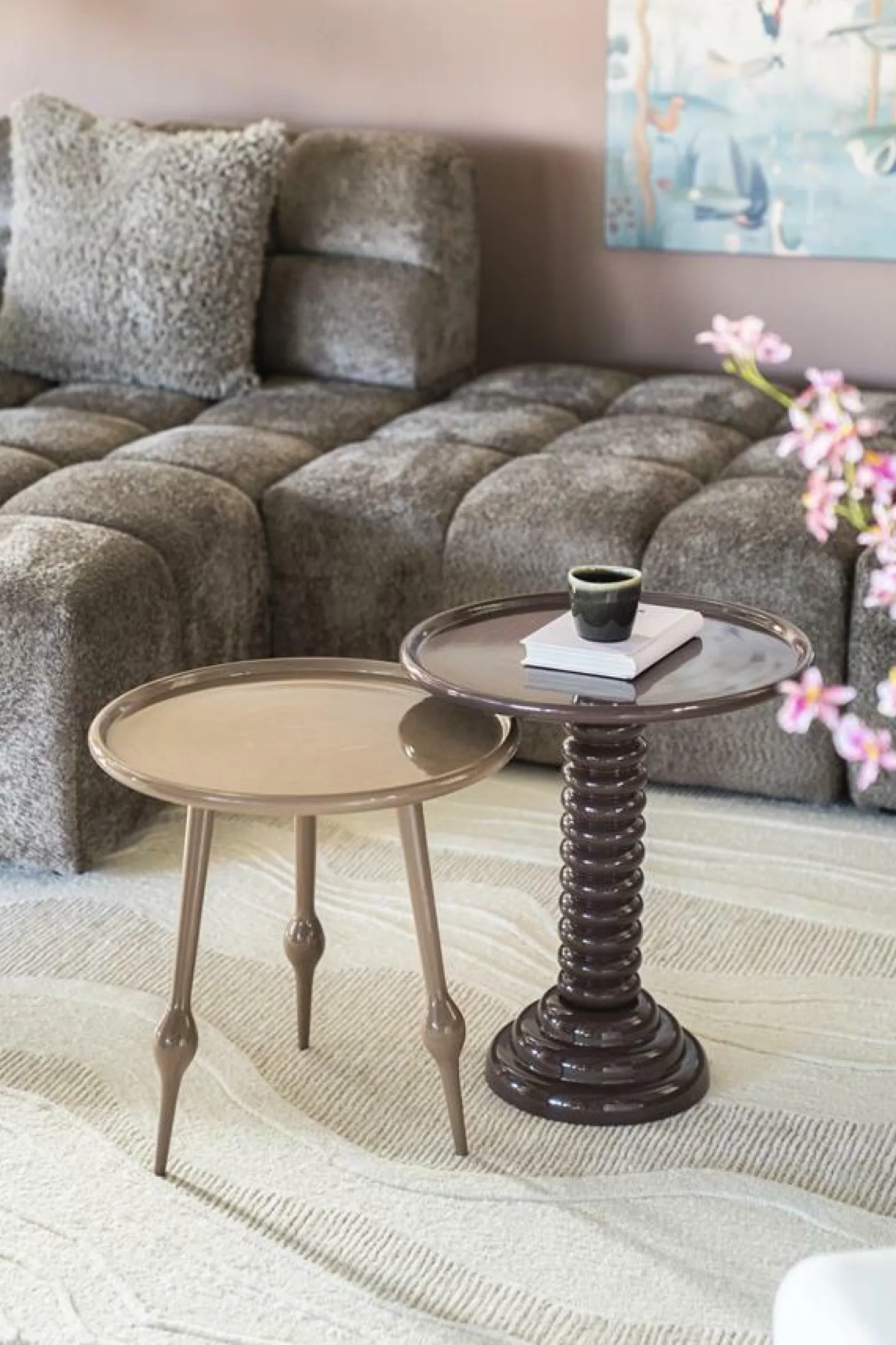 Ronde Bijzettafel Birdy 47cm - Bruin - Loft24.nl