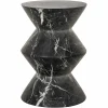 Ronde Bijzettafel Bosco Faux marmer Ø40 cm - Zwart - Loft24.nl