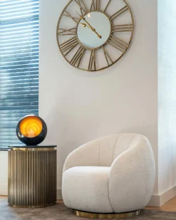 Ronde Bijzettafel Ironville Marmer Ø50 cm - Goud - Loft24.nl