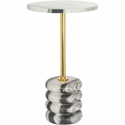 Ronde Bijzettafel Isolde Marmer - Ø34 cm - Loft24.nl