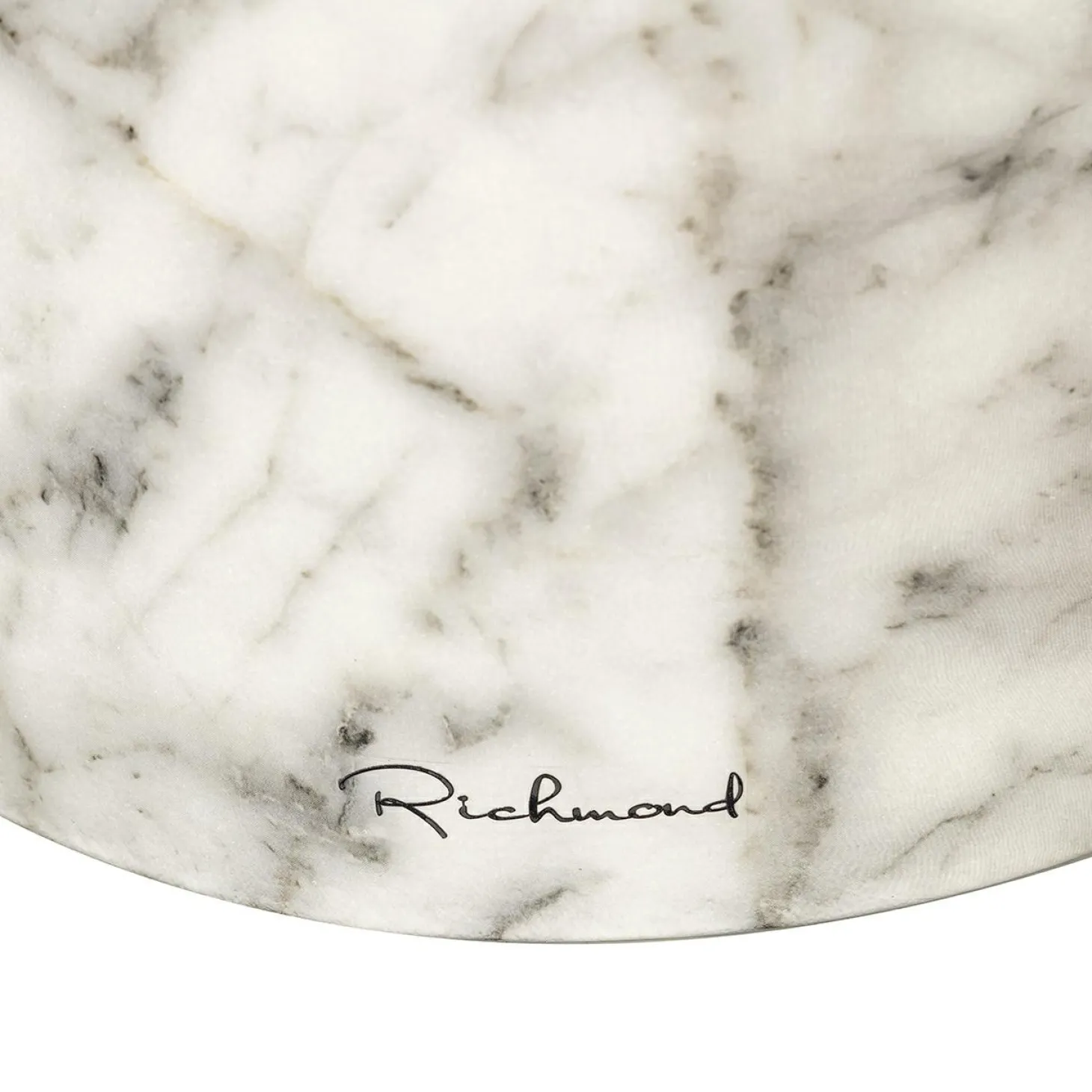 Ronde Bijzettafel Kita Faux marmer Ø34 cm - Wit - Loft24.nl
