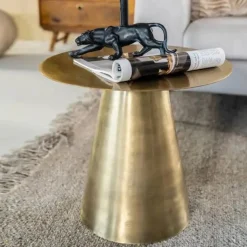 Ronde Bijzettafel Mastic - goud - Loft24.nl