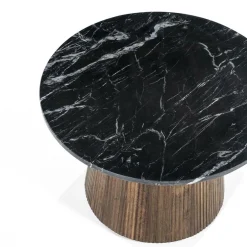 Ronde Bijzettafel Maxim Mangohout Marmer 60cm - Loft24.nl