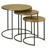 Ronde Bijzettafel Renew Iron set van 3 stuks - Brass Antique - Loft24.nl