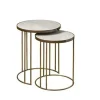 Ronde Bijzettafel Renew Iron set van 2 stuks - Marmer - Loft24.nl